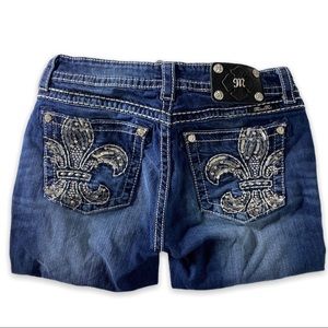 Miss Me Embellished Fleur de Lis Boot Cut Jeans 29